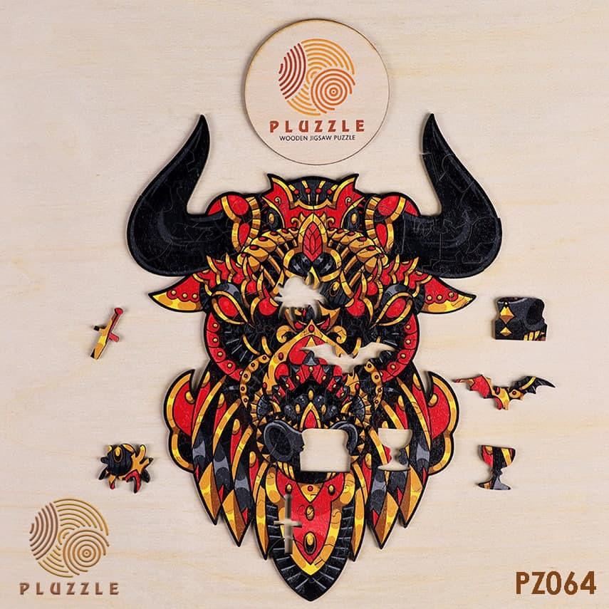 PLUZZLE Bộ xếp hình gỗ thông minh puzzle đồ chơi ghép hình - Con Bò – PZ064