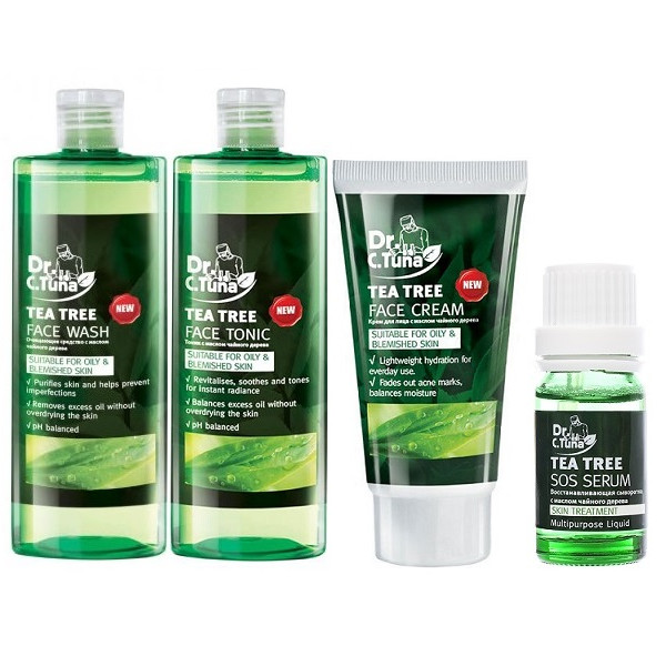 Combo 4 sản phẩm chiết xuất Tea Tree - dành cho da mụn &amp; da dầu Farmasi