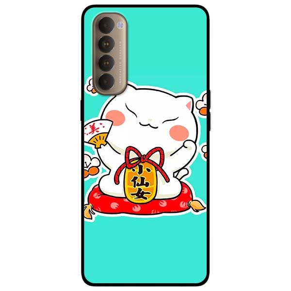 Ốp lưng dành cho Oppo Reno 4 Pro mẫu Mèo May Mắn 5