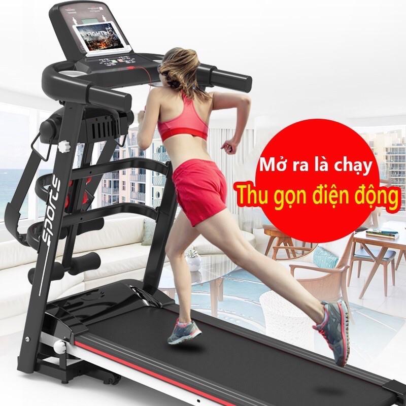 Máy Chạy Bộ Điện Đa Năng A7S Kèm đai massage, tạ tay- Động cơ 2.0HP - Kèm Video, hình ảnh thật