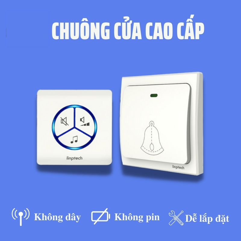 Chuông Cửa Không Dây Chống Nước Báo Khách Màu Trắng