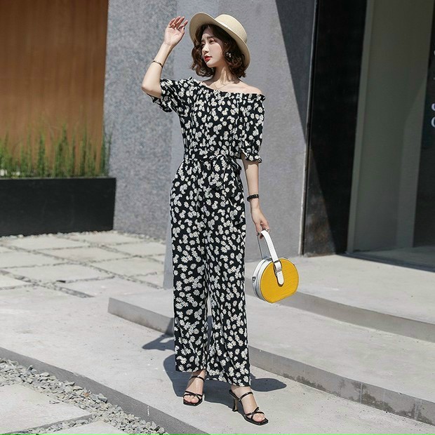 JUMPSUIT TRỄ VAI HỌA TIẾT HOA CÚC XINH XẮN - NTL229