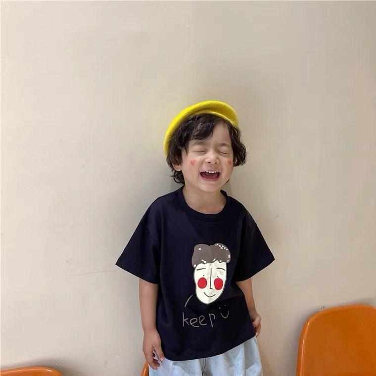 Áo thun tay ngắn cổ tròn in hình dễ thương cotton phong cách Hàn Quốc 10-30kg