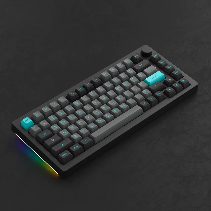 Bàn phím máy tính AKKO 5075B Plus Black & Cyan_Mới, hàng chính hãng