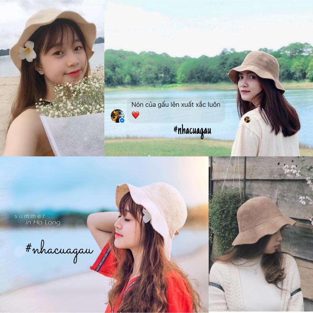 Nón cói ulzzang vành lượn sóng