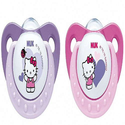 Bộ 2 ti giả NUK Silicone Hello Kitty  6-18m