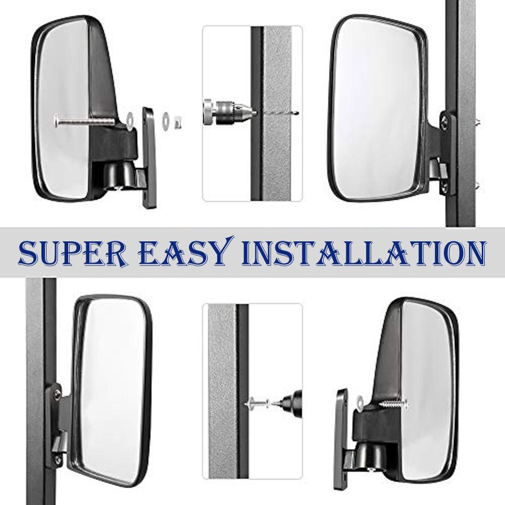 2PCS Universal Golf Car Gương gương phía sau gương golf Gương Gương cho Ezgo Club Car Yamaha Moveland Rhox Phong cách phụ kiện màu sắc: .Black