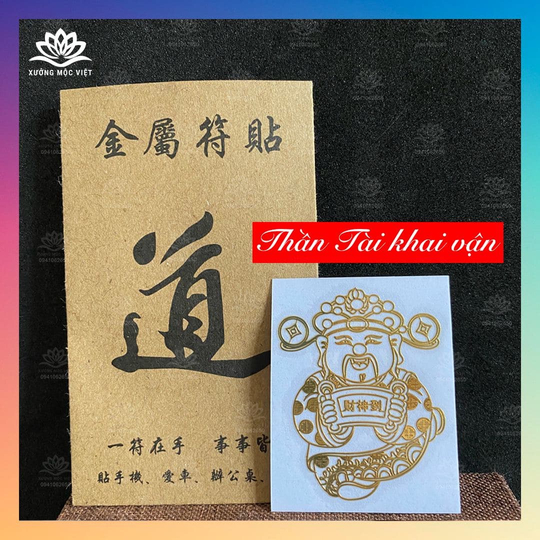 Linh Phù Thần Tài May Mắn 12 CON GIÁP - Dùng dán lên điện thoại, bóp, sách, nhà cửa, công ty để trang trí hút may mắn tài lộc