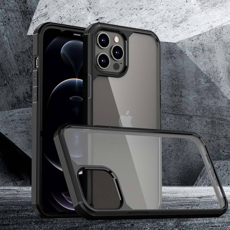 Ốp lưng chống sốc cao cấp cho iPhone 14 pro max,14 pro trong suốt viền mầu tím