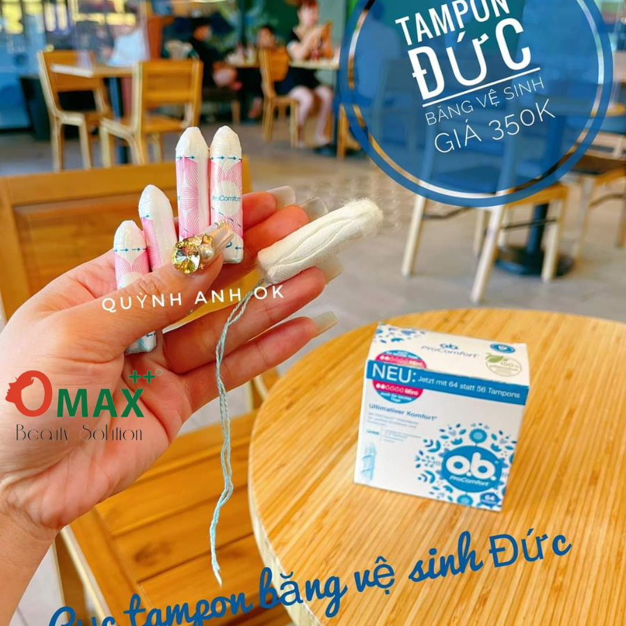 Băng Vệ Sinh Tampon Ob - Siêu Thấm Hút - Nhỏ Gọn - Dạng Nút - Nhập Khẩu Đức - Đủ Size Giọt Tampons Ob