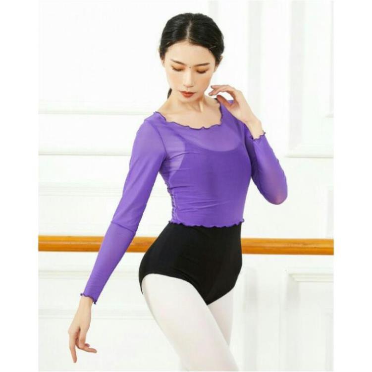 Áo lưới múa cổ trang croptop dài tay A86 Diễm Phương