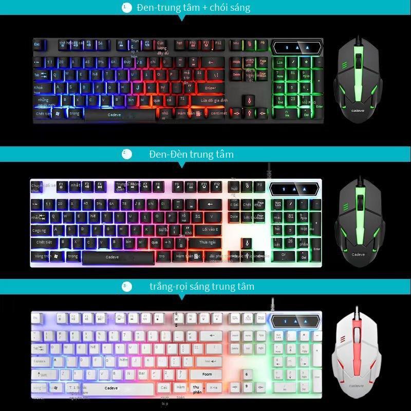 Giao hàng nhanh Kaidiwei có dây usb phím dạ quang bộ chuột máy tính người thao tác cảm thấy bàn phím có đèn nền bộ chuột bàn phím