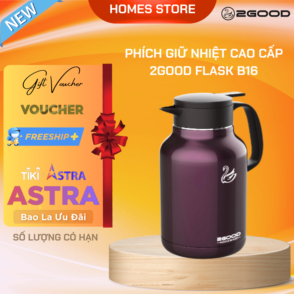 Phích Giữ Nhiệt 2GOOD FLASK B16 Pha Trà Cao Cấp Tiện Lợi - Hàng Chính Hãng