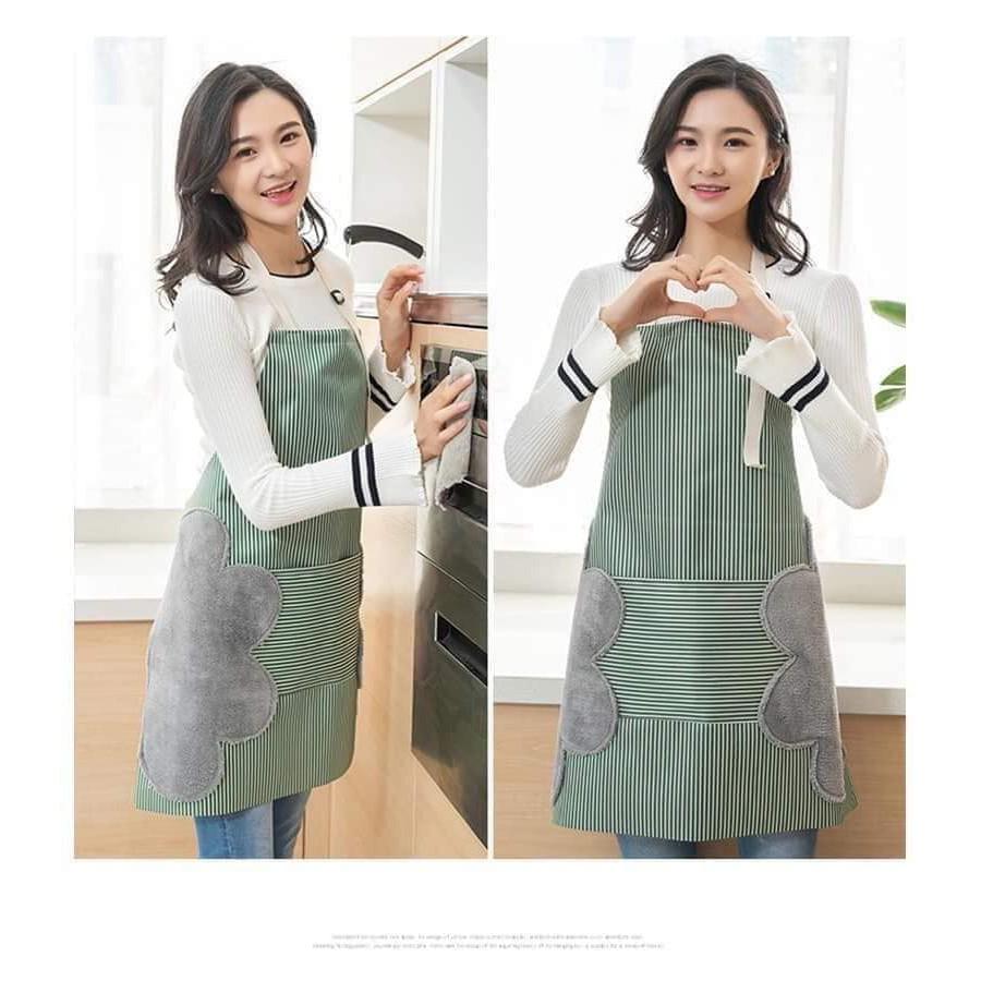 Tạp dề kẻ mẫu mới 3 in 1