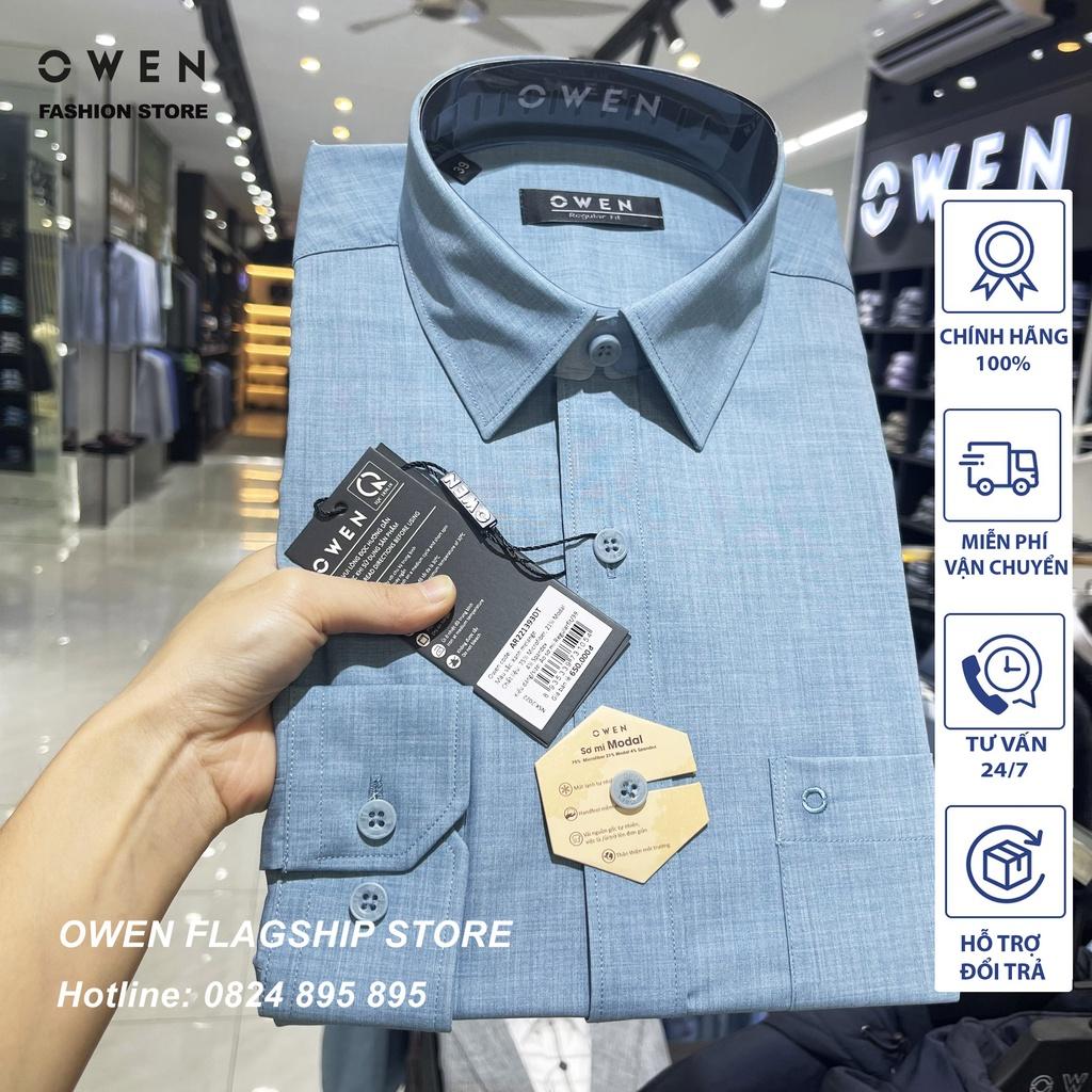 Áo Sơ mi Owen nam dài tay dáng Regular sợi Sồi mềm mịn mát Mã AR221393DT