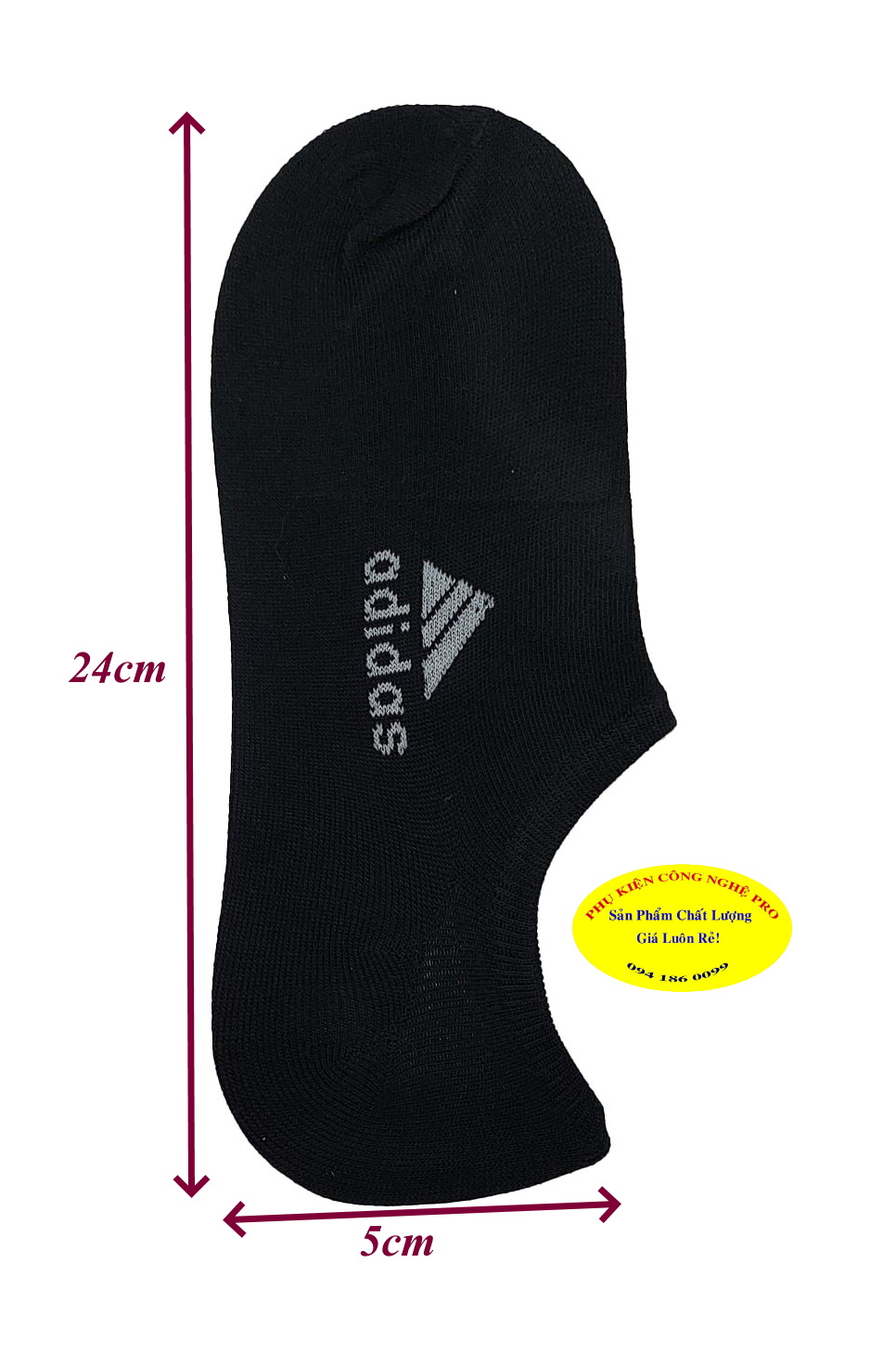 Tất Vớ lười Nam In chữ adidas Chất liệu thun cotton co giãn, Thấm hút mồ hôi, Bảo vệ đôi chân Sport sock