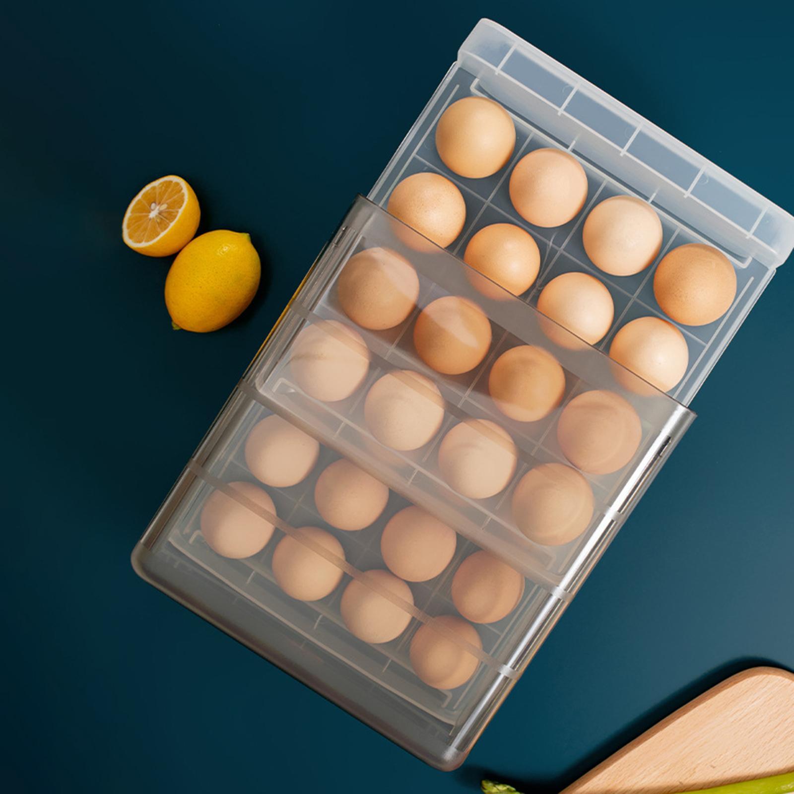 Eggs Holder, Eggs Container Reusable Egg Organizer Bins Eggs Tray Bins Eggs Storage Box, for Kitchen Countertop Restaurant Fridge Cabinet