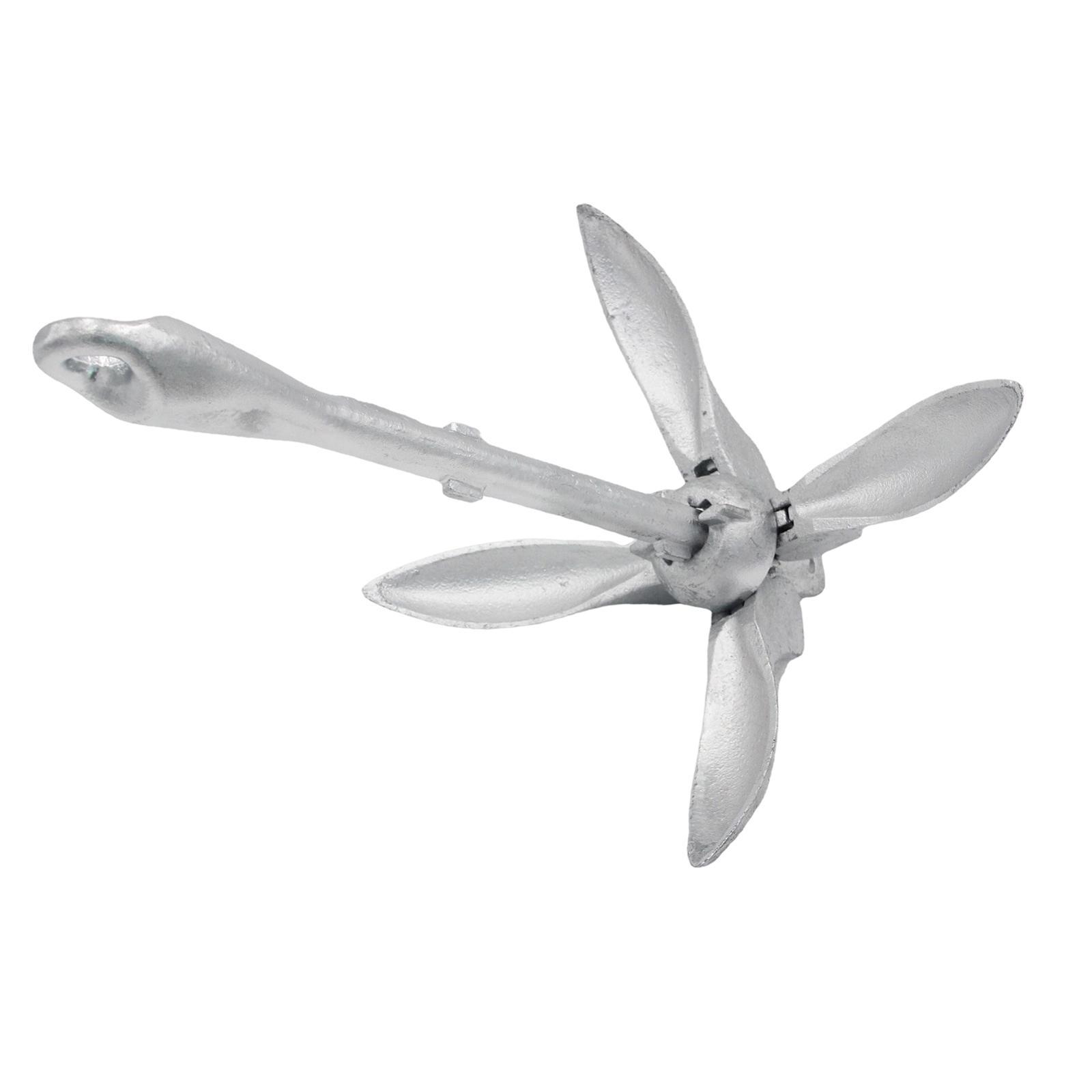 Foldable grapnel boat anchor galvanized sturdy 1.5KG