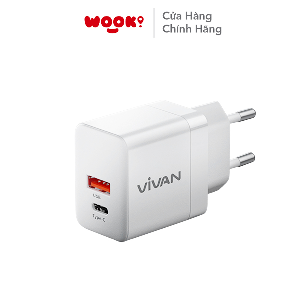 Củ Sạc Nhanh GaN 35W 2 Cổng VIVAN POWER 35 Hàng Chính Hãng