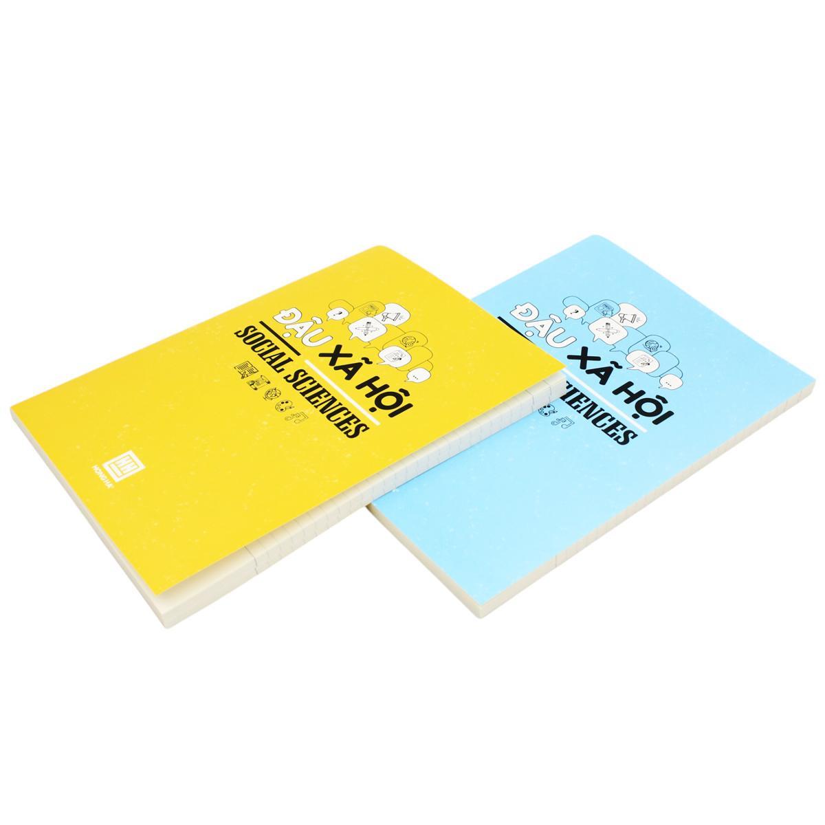 Tập Gáy Ghim Study Đậu Xã Hội - Môn Văn, Sử, Địa - Kẻ Ngang - 200 Trang 70gsm - Hồng Hà 1471 - Màu Xanh Vàng