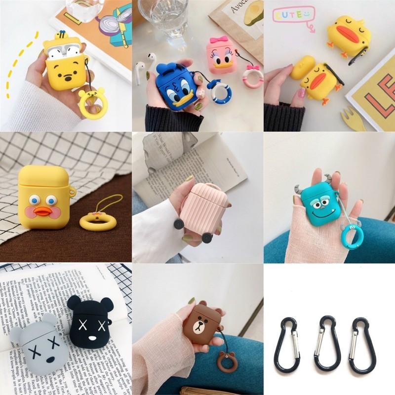 Vỏ bảo vệ bao đựng tai nghe/Case Airpods 1/2 2D hình CUTE - kèm móc khoá