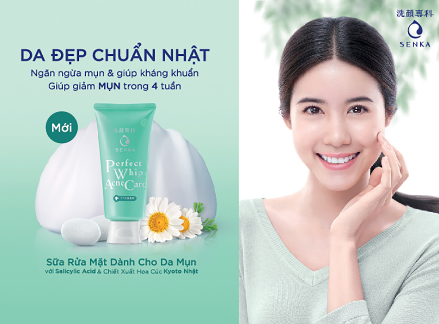 Sửa Rửa Mặt Dành Cho Da Mụn Senka Nhật 100g