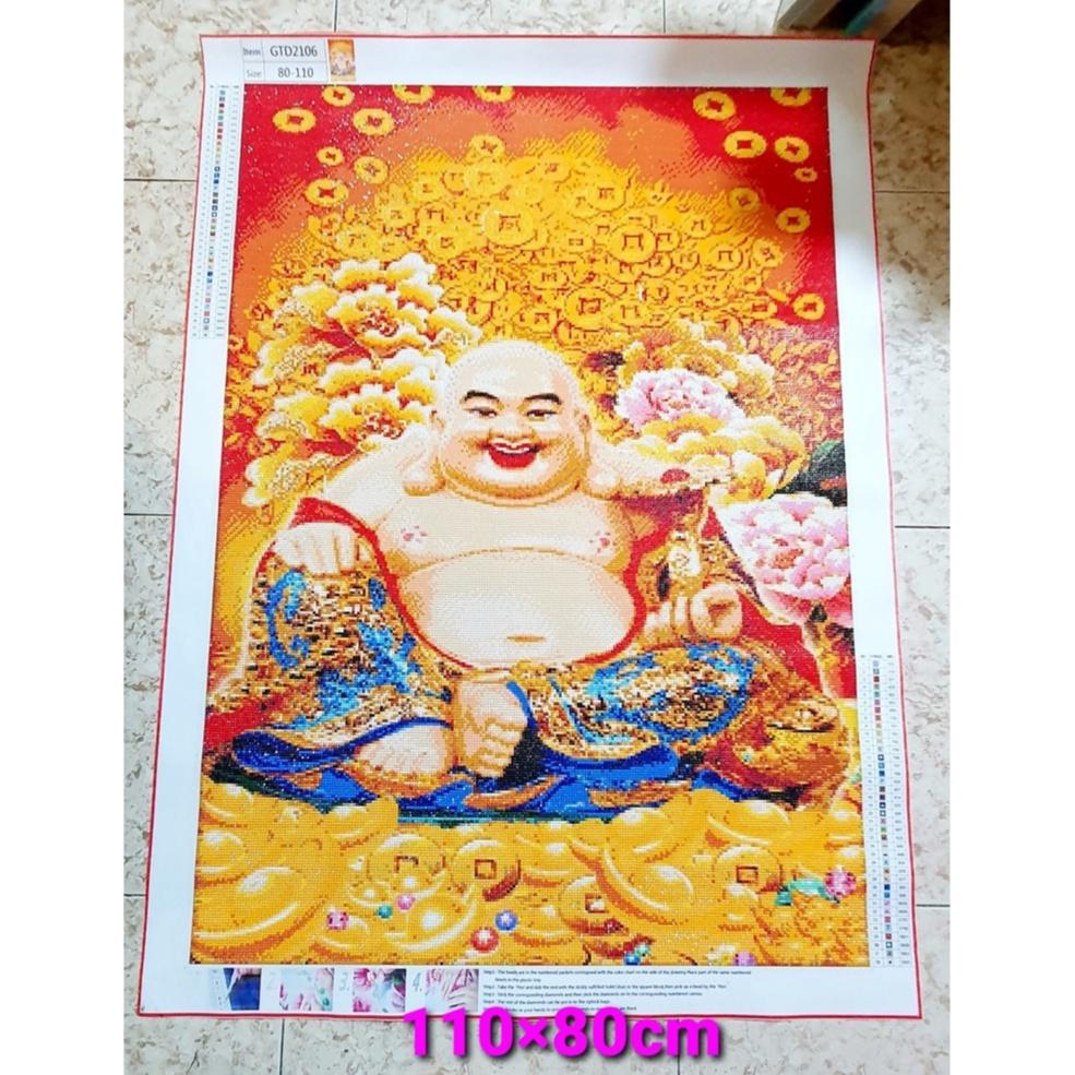 Tranh đính đá phật di lạc kín 110*80cm GTD2106