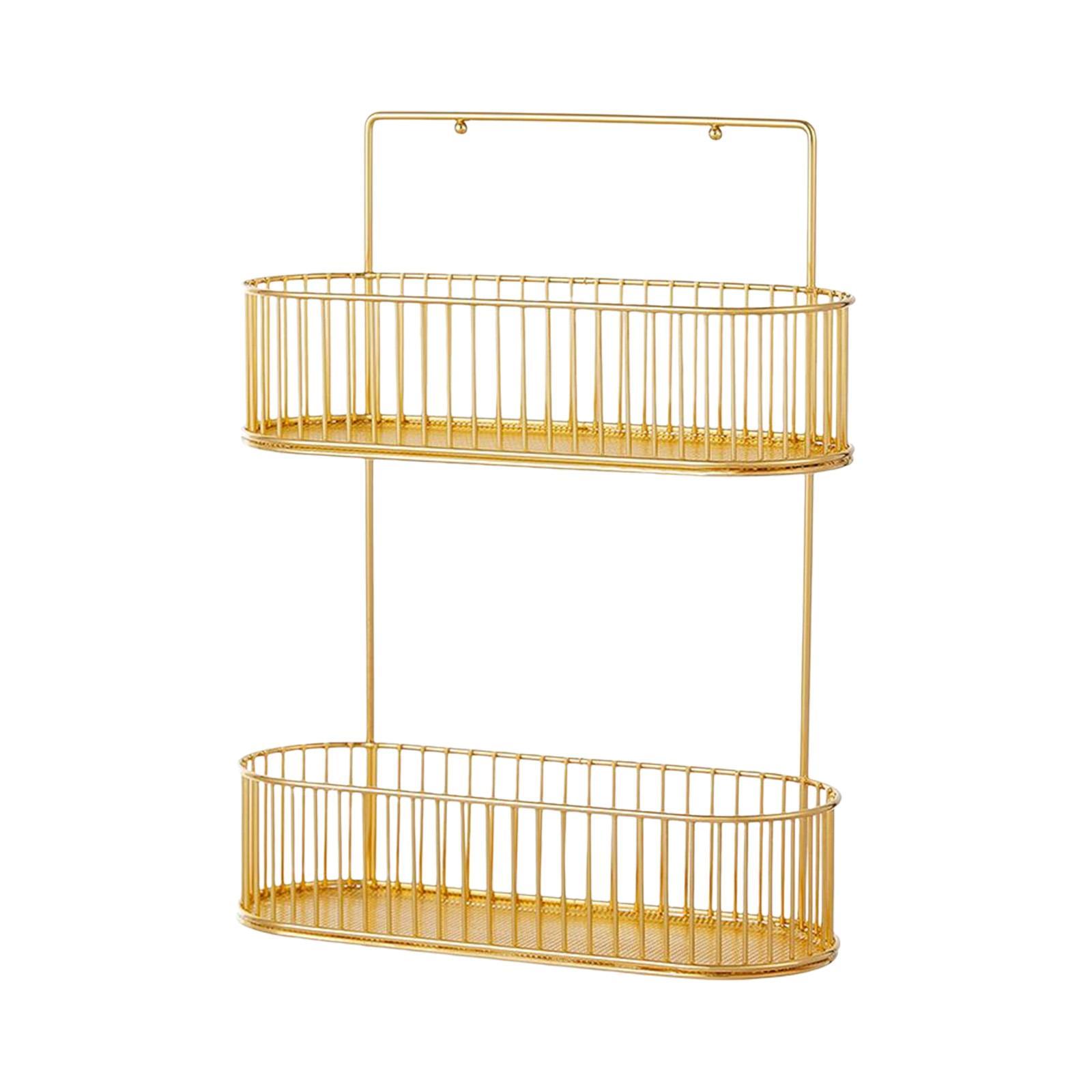 Bathroom Storage Basket Shampoo Holder Wall Mount Shower Caddy No Drilling