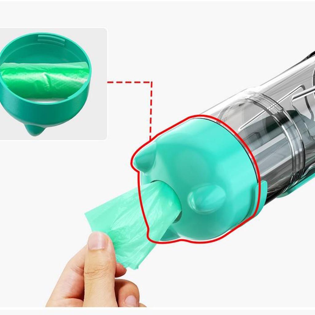 4 In 1 Dog Water Bottle Dispenser Bowl Feeder For Walking Hiking Blue