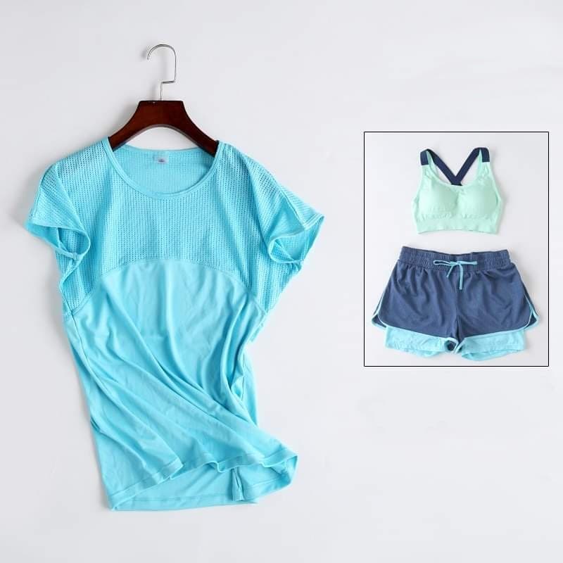 Set quần áo thể thao tập gym yoga nữ ngẵn skn01