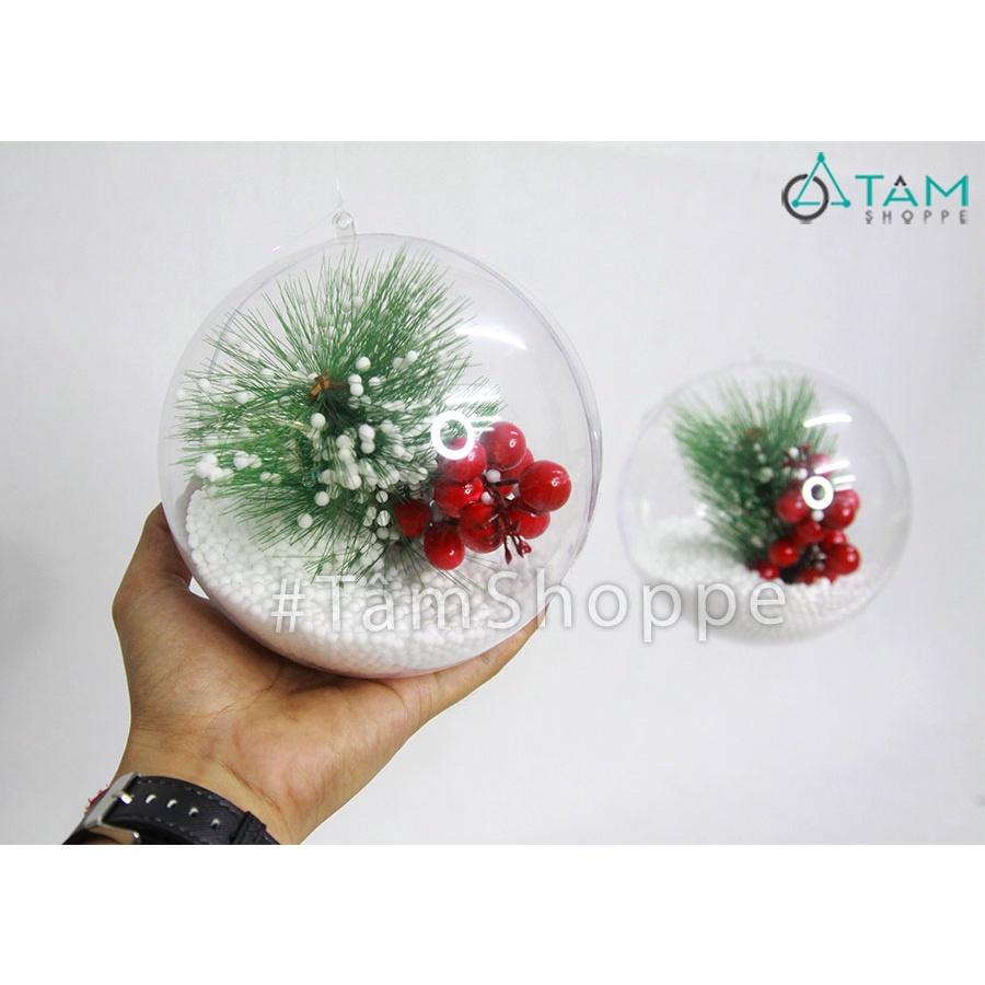 Trái châu trang trí noel trong suốt gắn phụ kiện X-TRCH-21