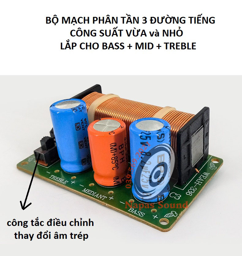 MẠCH PHÂN TẦN 3 ĐƯỜNG TIẾNG 336 CÔNG SUẤT NHỎ CHO CÁC DÀN ÂM THANH GIA ĐÌNH - MẠCH PHÂN TẦN 3 LOA