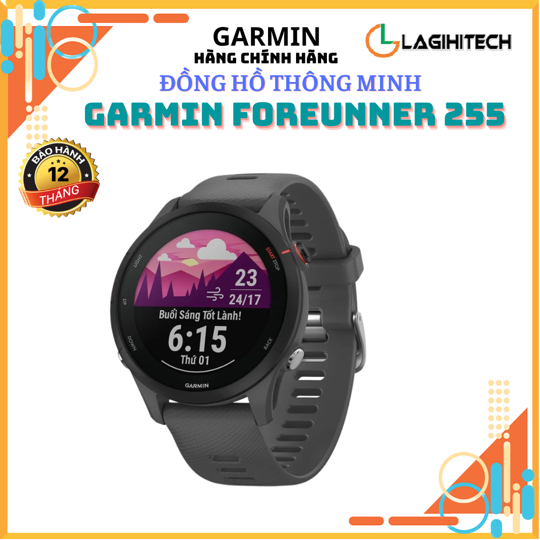 Đồng Hồ Thông Minh Theo Dõi Vận Động Theo Dõi Sức Khỏe Garmin Forerunner 255 / Forerunner 255 Music - Hàng Chính Hãng