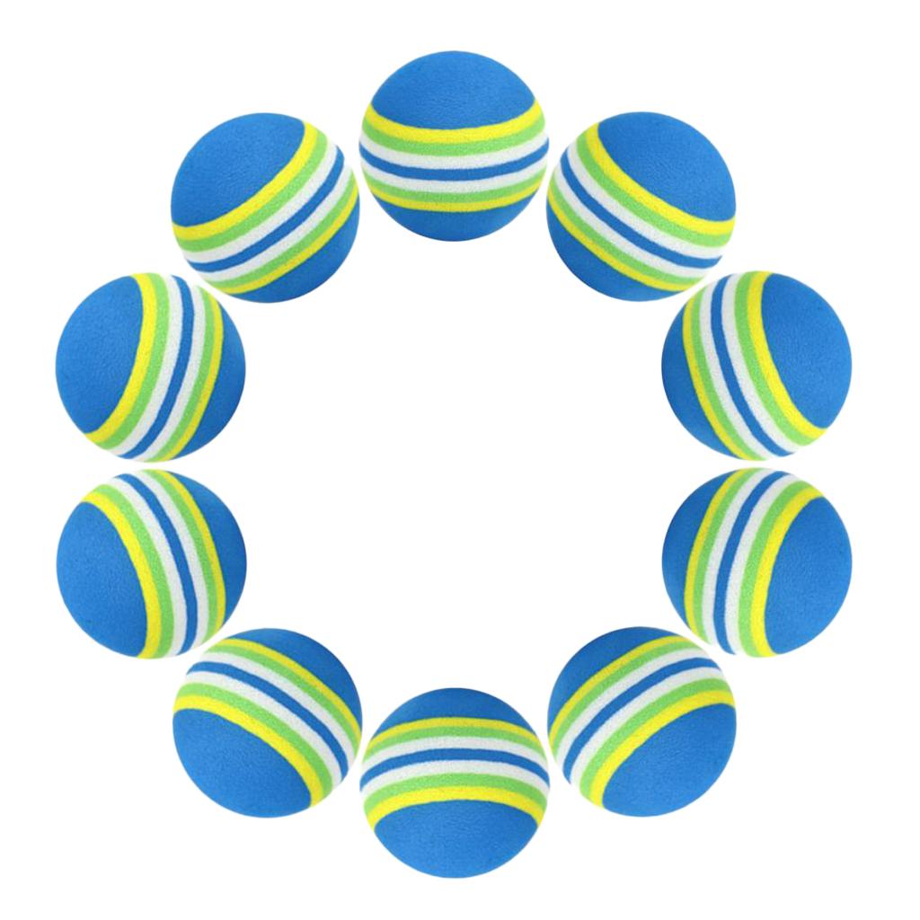 2x 10Pcs Golf Swing Practice Foam Balls Sponge Indoor Practice Rainbow Balls