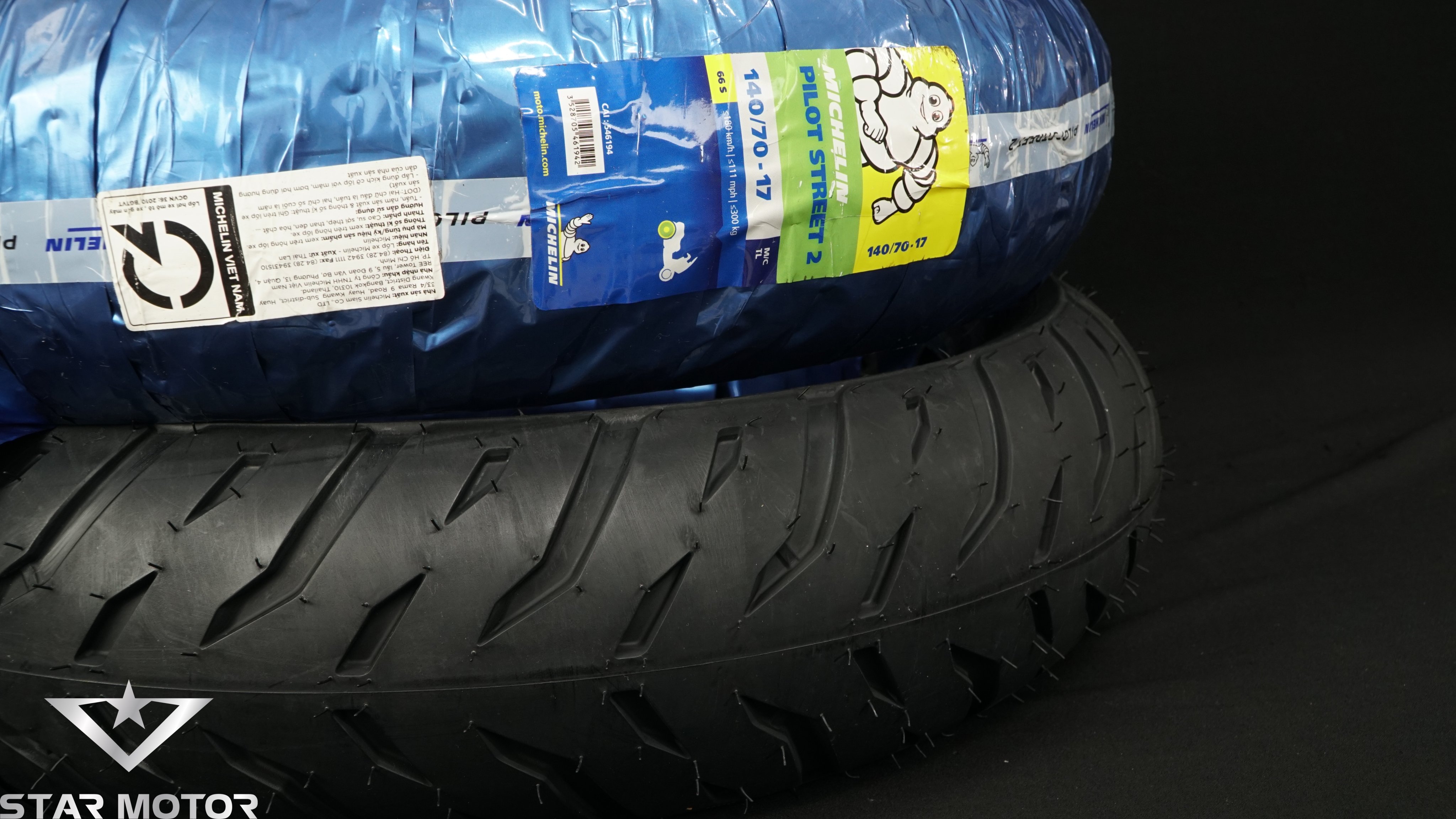 Vỏ lốp xe máy Michelin Pilot Street 2 size 140/70-17