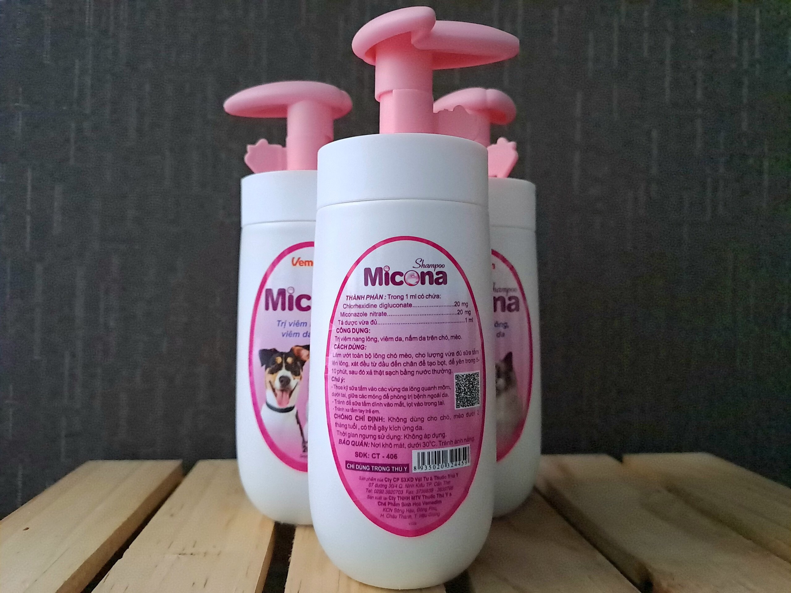 Sữa tắm phòng trị nấm, viêm da cho chó mèo Micona shampoo