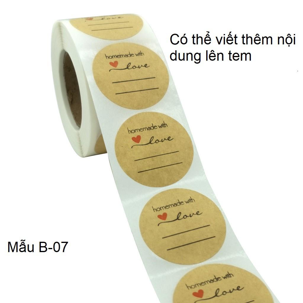 Cuộn 500 tem Sticker Thank you in màu tự dính - Tem cảm ơn siêu dễ thương