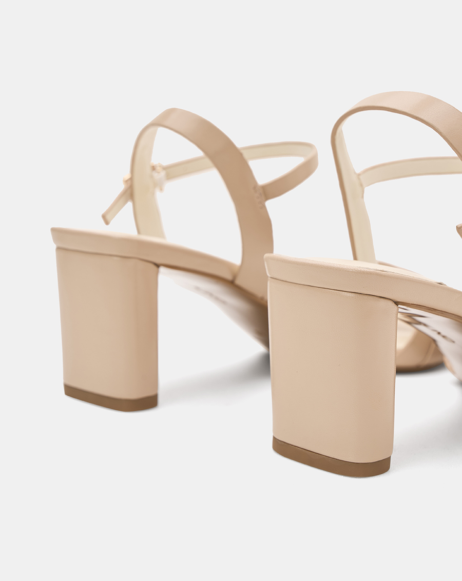 Giày Sandal Nữ 7cm Thời Trang JUNO Gót Trụ Quai Ngang Phối Khóa SD07100