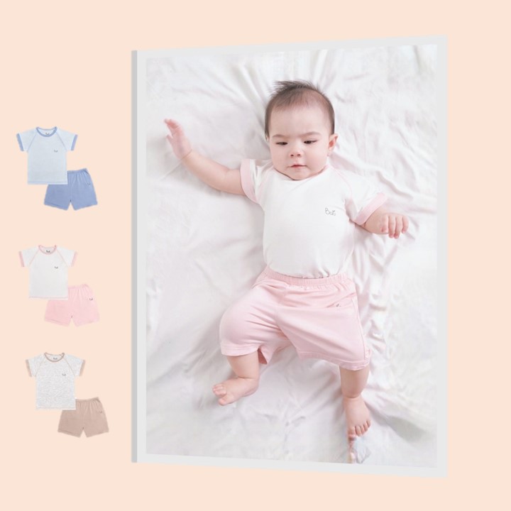 Bộ cộc tay cổ tròn mùa hè  BARU cho bé,chất cotton siêu đẹp hàng xuất dư quần áo trẻ em ( 9M -4Y )