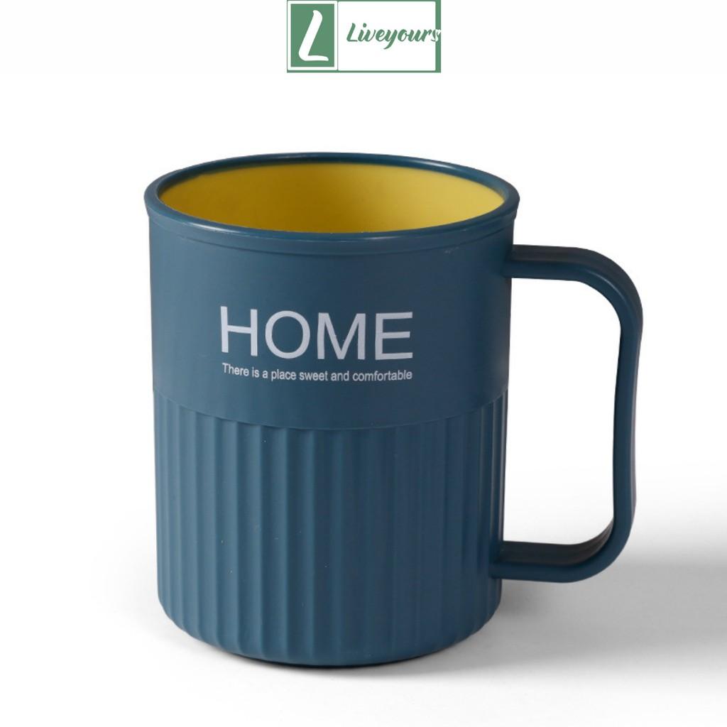 Cốc Đánh Răng Chữ HOME Có Quai Cầm Cao Cấp - Cóc Đựng Nước