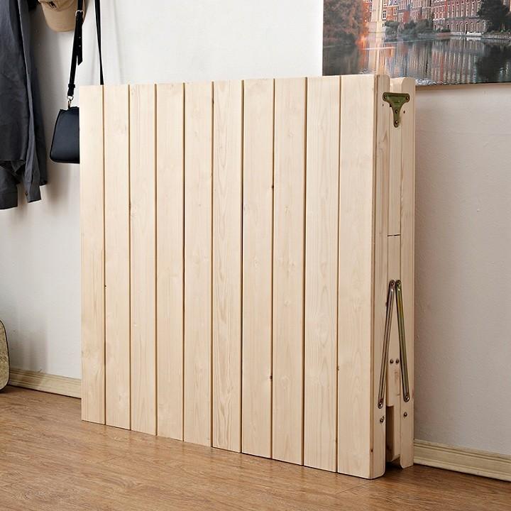 Giường ngủ 1m2 xếp gọn gỗ thông tự nhiên cực chắc chắn
