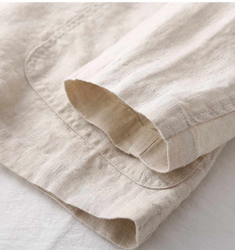 Áo vest Linen dáng lửng, chất liệu vải linen tự nhiên, thời trang phong cách Nhật Bản (màu muối tiêu)- Đũi Việt DV04