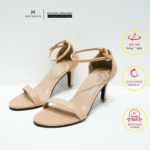 Sandal cao gót Nin shoes - Giày sandal dáng basic dưới 7cm gót nhọn quai ngang mảnh siêu xinh