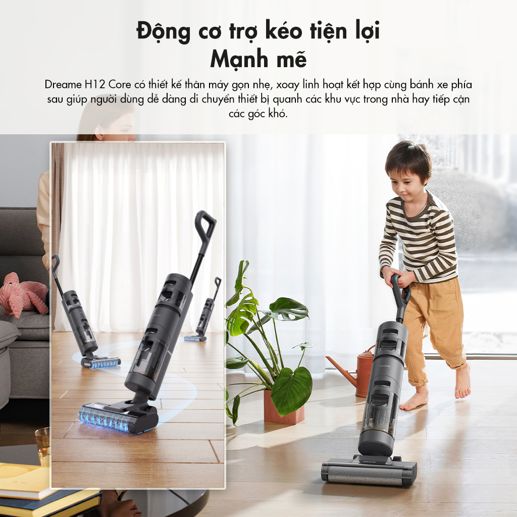 Máy hút bụi khô &amp; ướt Dreame H12 Core - Làm sạch 1 bước - Bản quốc tế - Hàng chính hãng