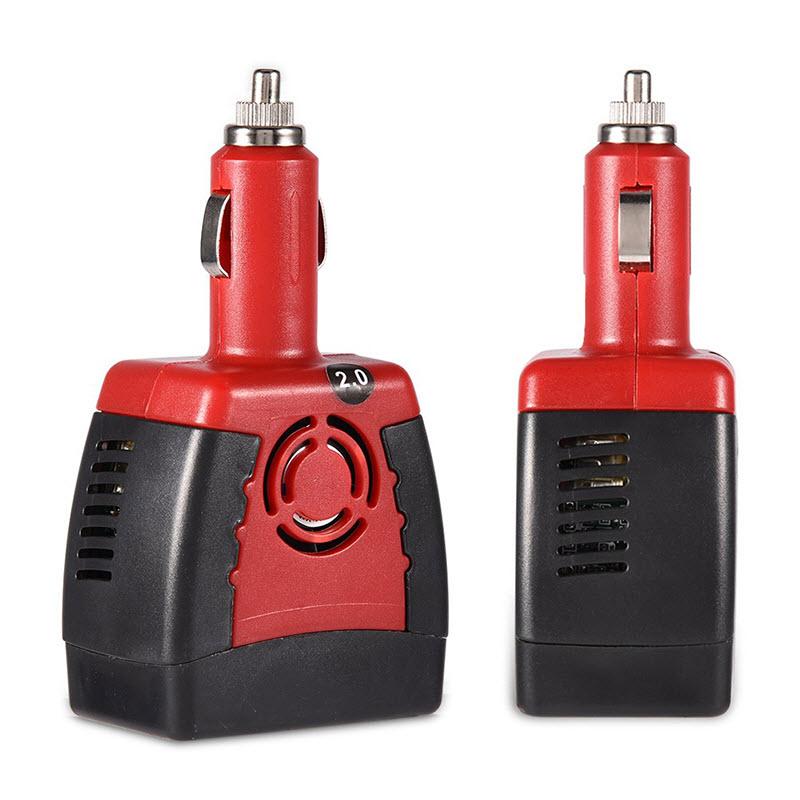Chuyển Nguồn Xe Hơi Cắm Tẩu Sạc Đa Năng 12V-220V Công Suất 150W Hỗ Trợ Nhiều Chân Cắm - Kèm Cổng USB 5V-2A