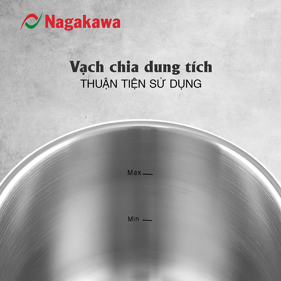 Nồi Áp Suất Đáy Từ Đa Lớp Nagakawa NAG1473  - Lòng Nồi Inox 304, Van Kép 3 Cấp An Toàn