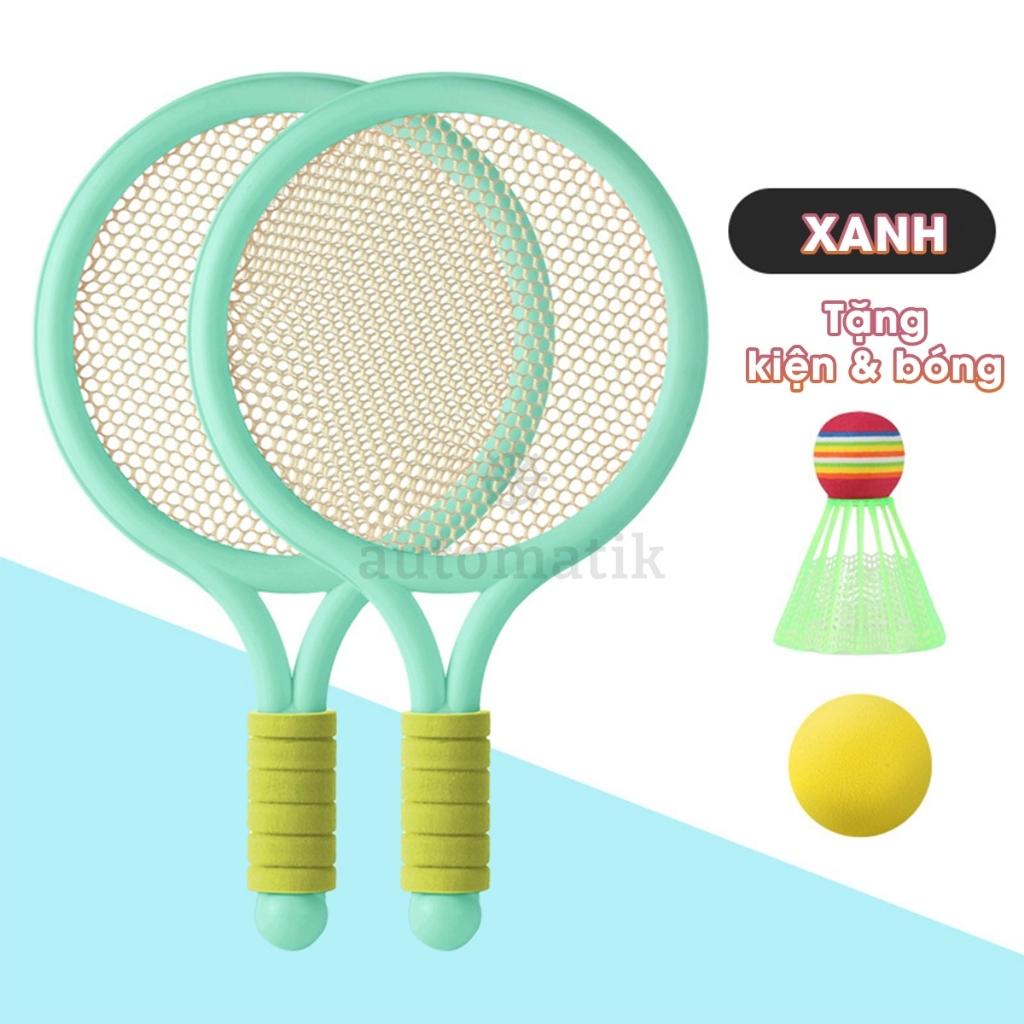 Vợt Cầu Lông Cho Bé Chính Hãng Trẻ Em Automatik Màu Hồng Đôi Xịn Mini Nhẹ Màu Tím Xanh Dương