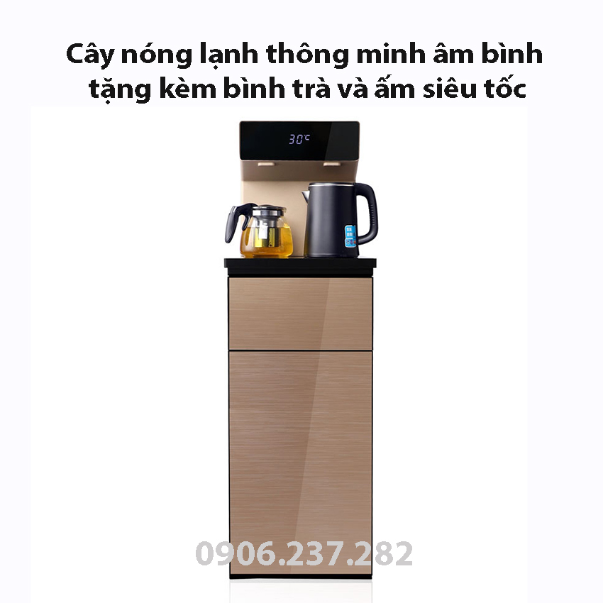 Cây nóng lạnh - Cây nước nóng âm bình điều khiển từ xa kèm ấm trà và ấm siêu tốc - cây nước nóng thông minh