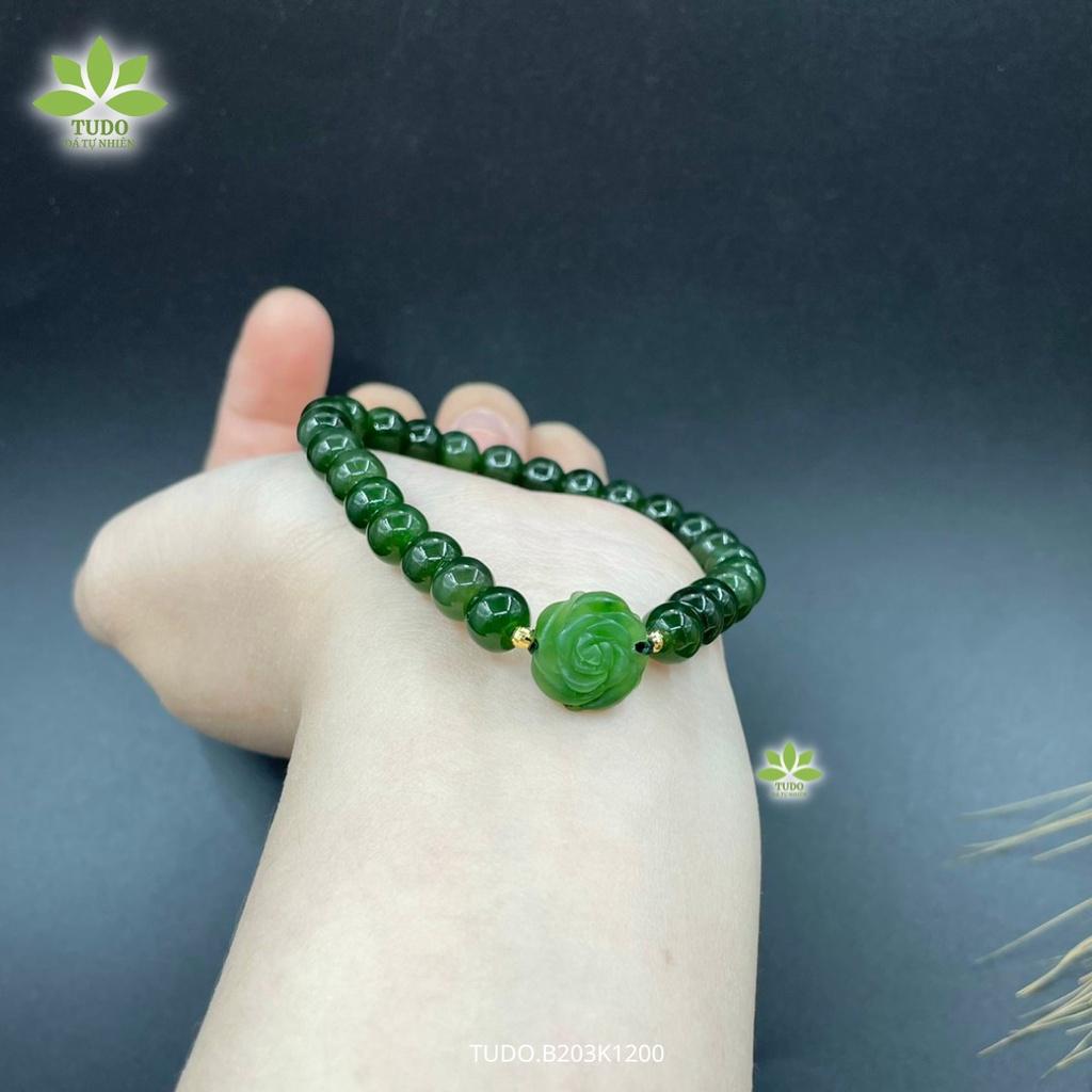 Vòng Tay Nữ Đẹp - Vòng Phong Thủy Đa Mệnh TUDO B203K1200 VCVNB AU10K Charm Hoa Mẫu Đơn CDNB
