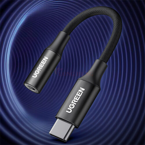 Cổng chuyển đổi Ugreen USB-C to 3.5mm Audio Cable AV161 - Hàng chính hãng